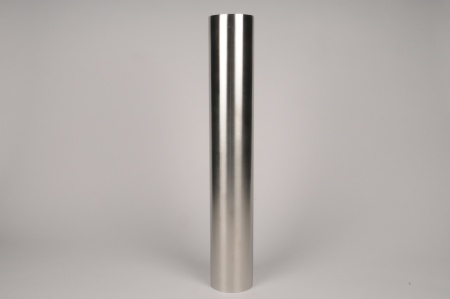 Bougeoir cylindre métal argent D9cm H55cm