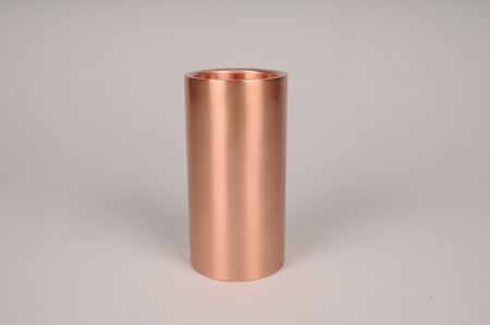 Bougeoir cylindre métal cuivre D7.5cm H15cm