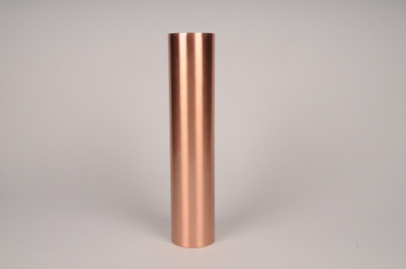 Bougeoir cylindre métal cuivre D7.5cm H35cm