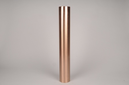 Bougeoir cylindre métal cuivre D7.5cm H54.5cm