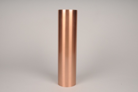 Bougeoir cylindre métal cuivre D8.5cm H35cm