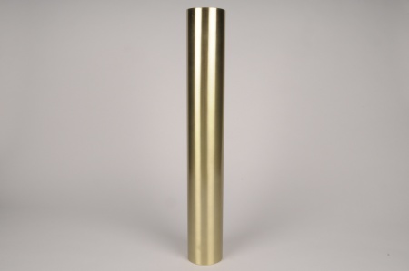 Bougeoir cylindre métal or D7.5cm H54.5cm