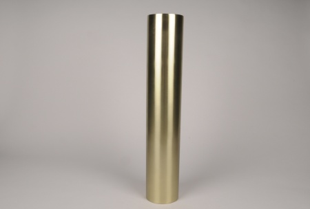 Bougeoir cylindre métal or D9cm H55cm