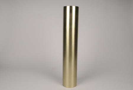 Bougeoir cylindre métal or D9cm H55cm