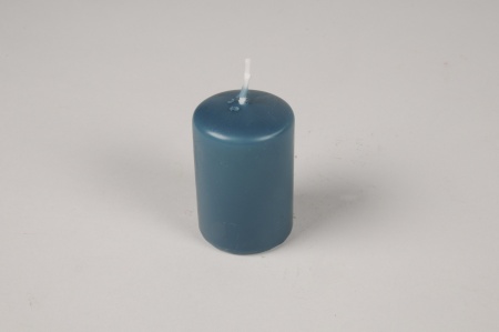 Boîte de 24 bougies cylindres bleu pétrole D4cm H6cm