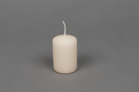 Boîte de 24 bougies cylindres ivoire D4cm H6cm