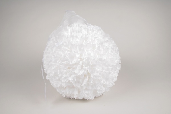 Boule de ptales de fleurs artificielles blanches D27cm