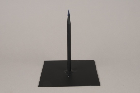 Socle métal noir 18x18cm H20cm