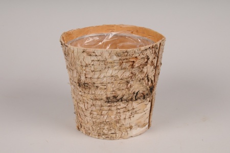 Cache-pot en écorce bois D12.5cm H11.5cm