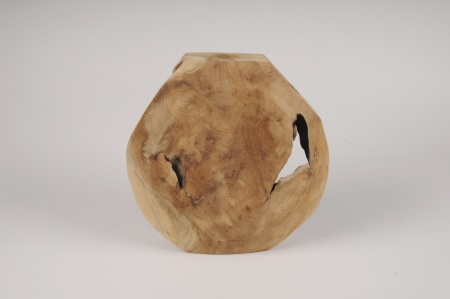 Vase en teck 23x9cm H24cm