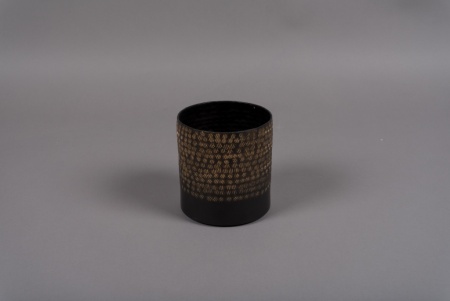 Pot en métal noir D10.5cm H10.5cm