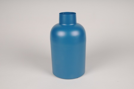 Vase en métal bleu D14.5cm H26cm