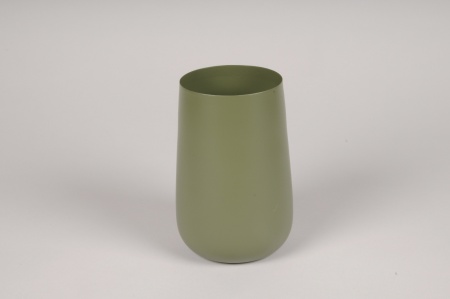 Vase en métal kaki D10cm H15cm