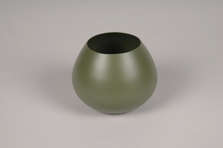 Vase en métal kaki D13cm H10.5cm