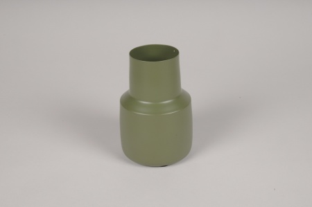 Vase en métal kaki D9cm H13.5cm