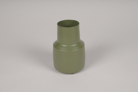 Vase en métal kaki D9cm H13.5cm