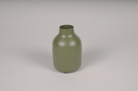 Vase en métal kaki D9cm H14cm