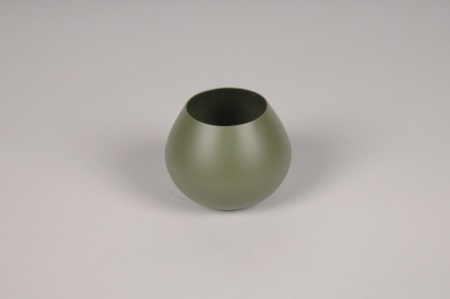 Vase en métal kaki D9cm H7cm