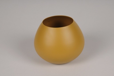 Vase en métal moutarde D13cm H10.5cm