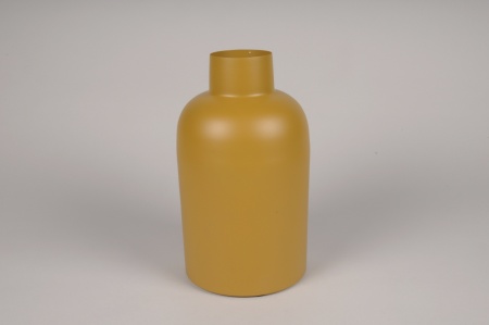 Vase en métal moutarde D14.5cm H26cm