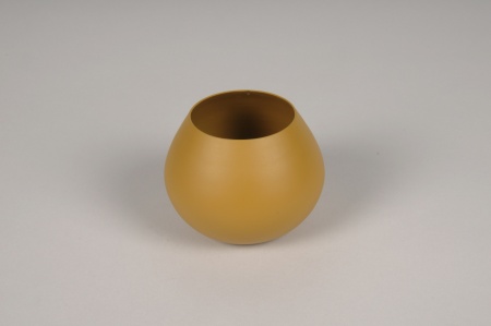 Vase en métal moutarde D9cm H7cm