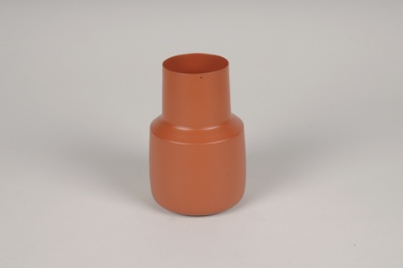 Vase en métal orange D9cm H13.5cm