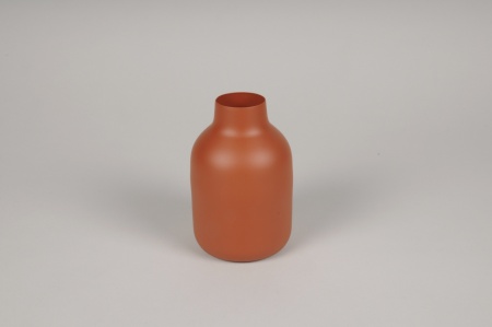Vase en métal orange D9cm H14cm