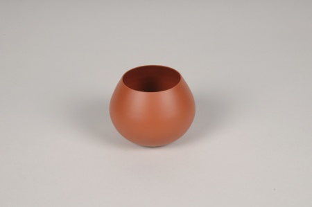 Vase en métal orange D9cm H7cm