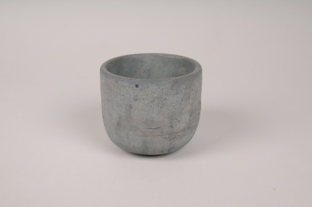 Cache-pot en béton gris D10.5cm H8.5cm