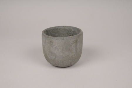 Cache-pot en béton gris D10.5cm H8.5cm
