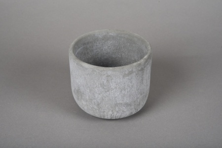 Cache-pot en béton gris D12.5cm H11cm