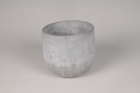 Cache-pot en béton gris D16.5cm H15cm