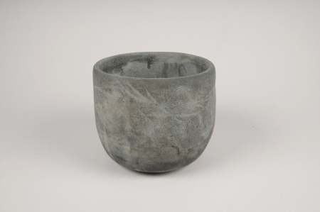 Cache-pot en béton gris D17cm H14.5cm