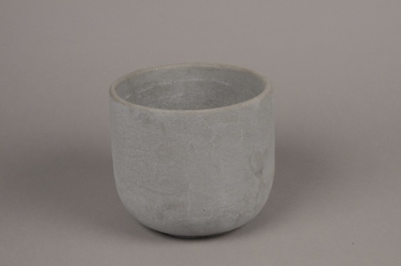 Cache-pot en béton gris D17cm H15cm