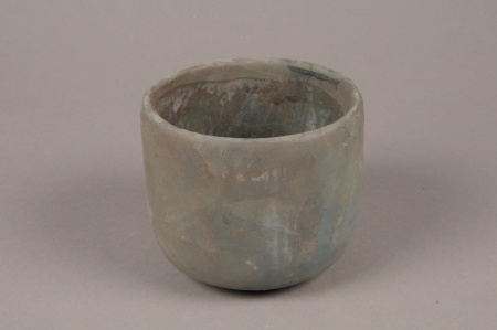 Cache-pot en béton vert D17cm H15cm