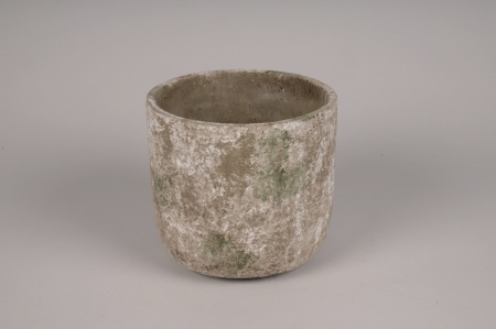 Cache-pot en béton vieilli D18cm H16.5cm