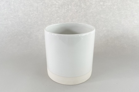 Cache-pot en céramique blanc D11cm H11cm