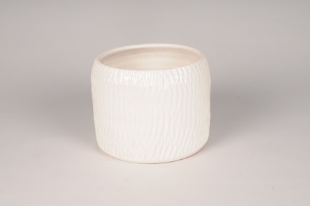Cache-pot en céramique blanc D20cm H17cm