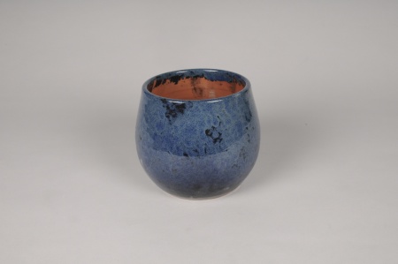 Cache-pot en céramique bleu nuit D16cm H13.5cm