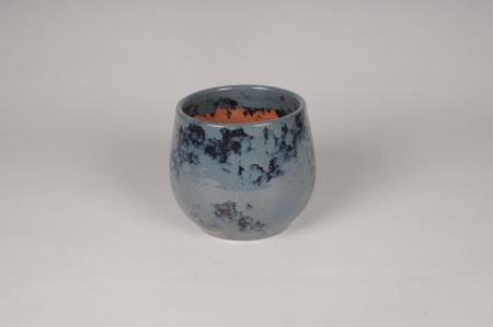 Cache-pot en céramique bleu nuit D19cm H17.5cm