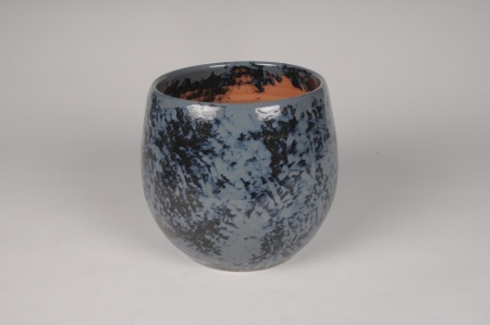 Cache-pot en céramique bleu nuit D25cm H23cm