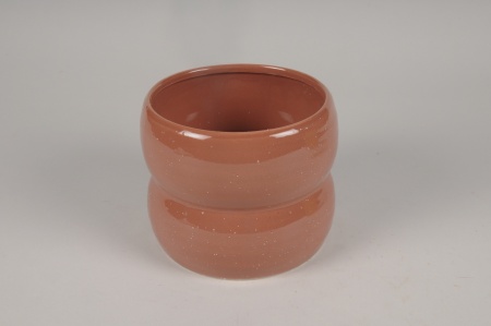 Cache-pot en céramique brique D16cm H13cm