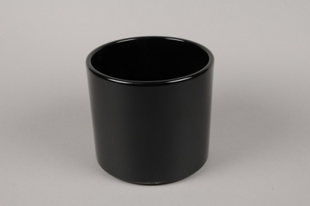 Cache-pot en céramique noir D23cm H22cm
