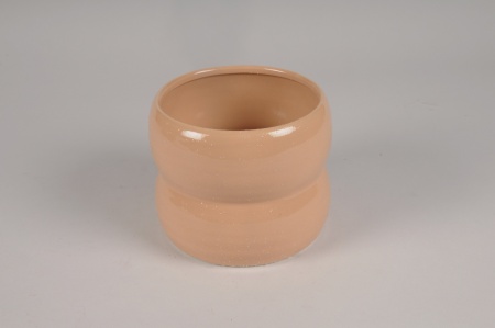 Cache-pot en céramique pêche D16cm H13cm