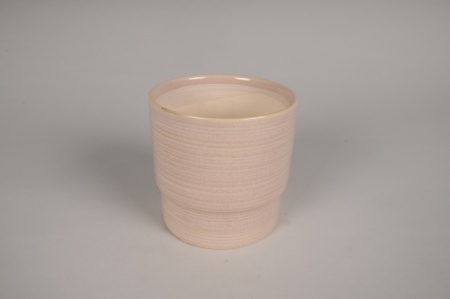 Cache-pot en céramique rose D11.5cm H11cm
