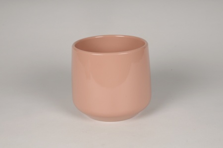 Cache-pot en céramique rose D20cm H18cm