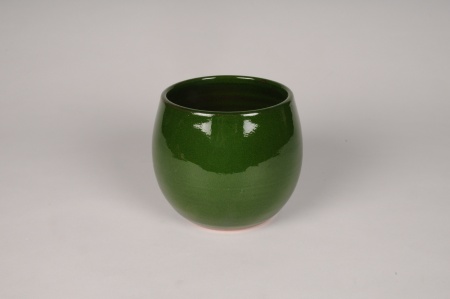 Cache-pot en céramique vert D20cm H17.5cm