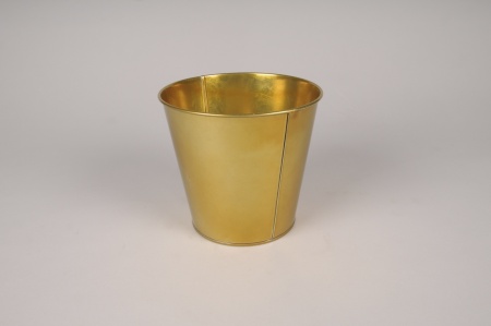 Cache-pot en zinc or D16cm H14.5cm