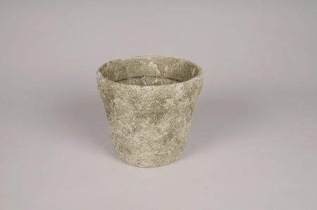 Cache-pot en béton vieilli D15cm H13.5cm