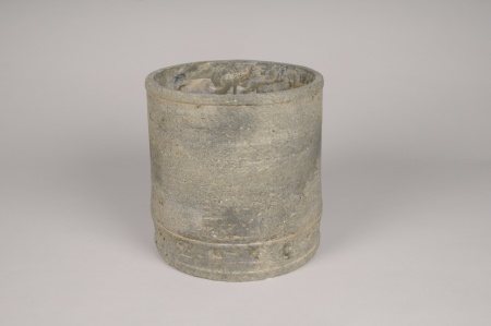 Cache-pot en béton gris D28cm H28cm